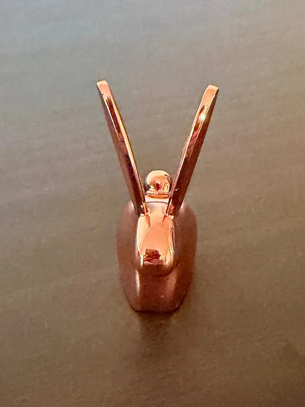 Rose Gold Bunny Ring Holder | Cute Copper Tone Metal Rabbit Jewelry Dish Stand